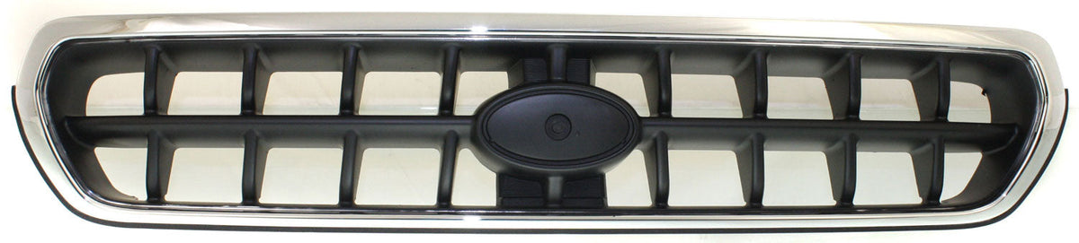 OUTBACK 03-04 GRILLE, Chrome Shell/Painted Silver-Black Insert
