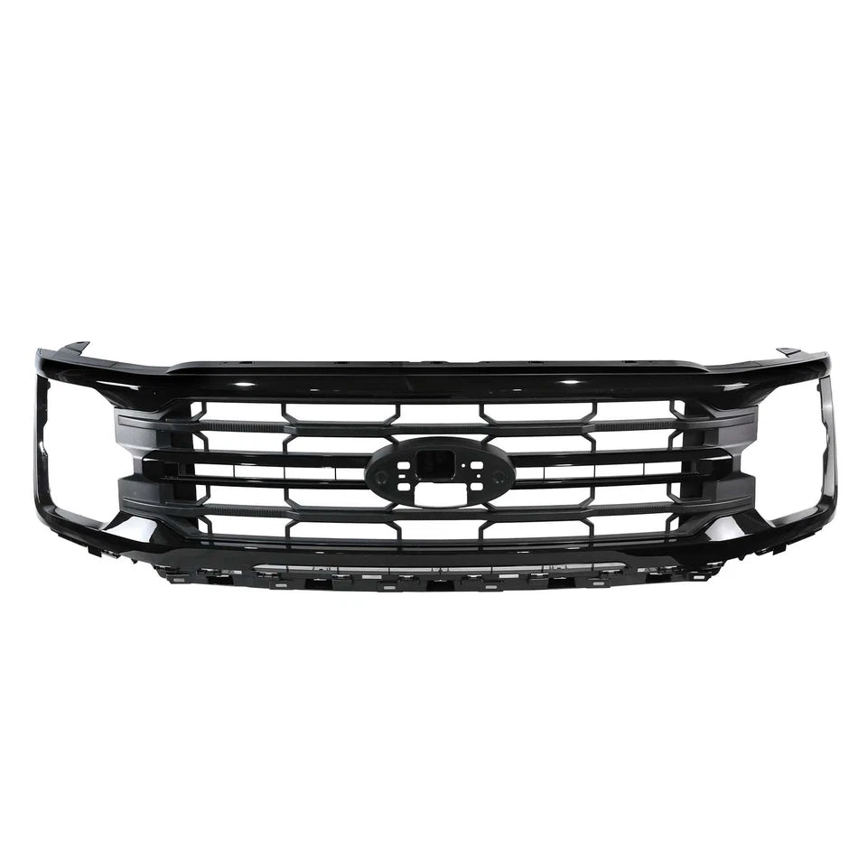 For 2024-2026 Ford F-150 F150 XLT Front Bumper Grille Upper Grill Gloss Black