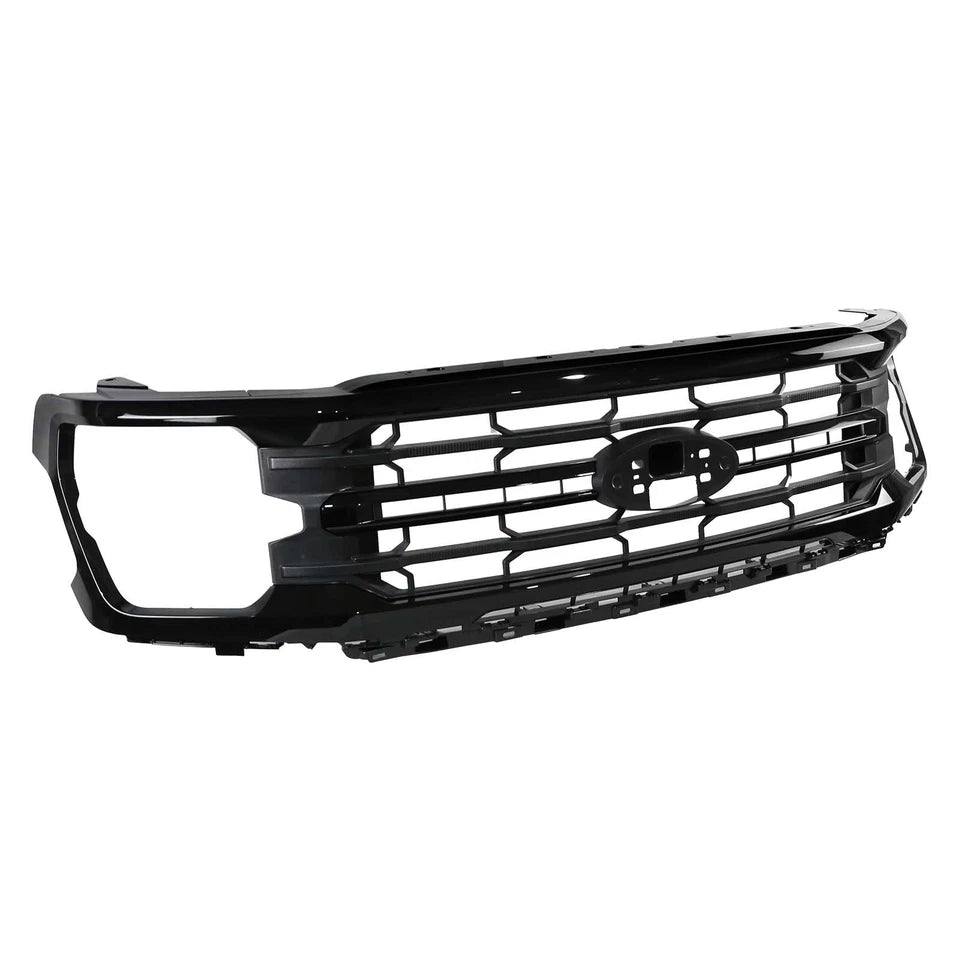 For 2024-2026 Ford F-150 F150 XLT Front Bumper Grille Upper Grill Gloss Black
