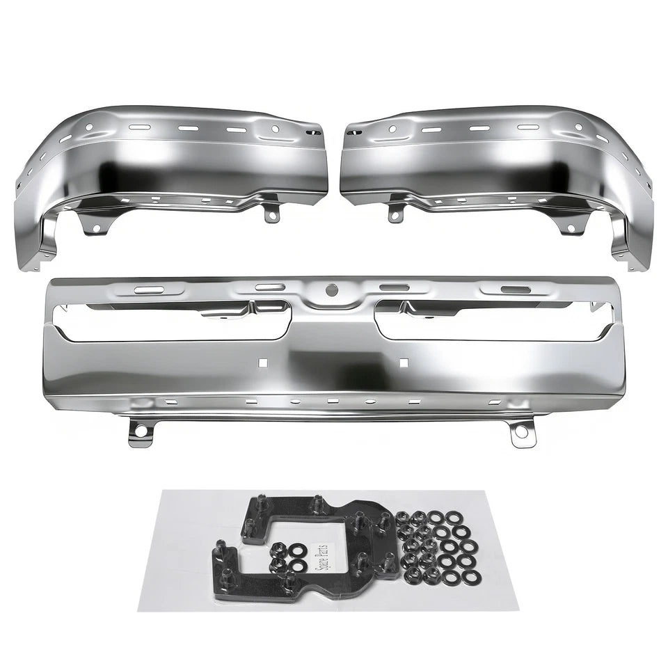 3pcs Front Bumper Face Bar Chrome Steel For 2003-2006 Chevrolet Silverado 1500