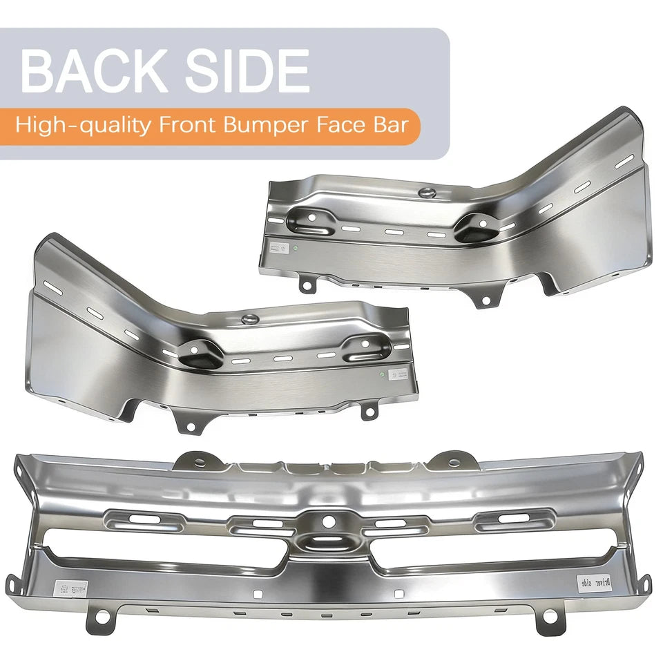 3pcs Front Bumper Face Bar Chrome Steel For 2003-2006 Chevrolet Silverado 1500